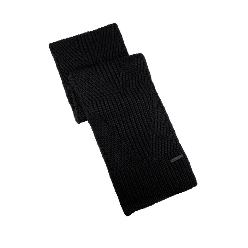 New Rebecca Minkoff Traveling Rib Knit Scarf 74x9 Black #98175